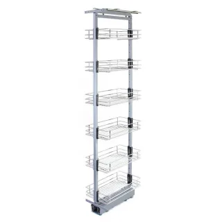 Kukoo Vorratsschrank, Silber, Metall, 25.2x195x46 cm, Küchen, Küchenmöbel, Küchenschränke, Apothekerschränke