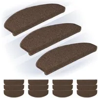 relaxdays Stufenmatte Abgerundete Stufenmatten im 15er Set, Abgerundet, Höhe: 40 mm, dunkelbraun