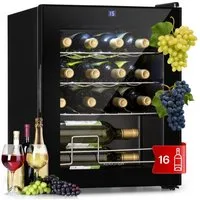 Klarstein Weinkühlschrank Shiraz 16 Uno Weinkühlschrank 16 Fl 42L 5-18°C 131W Touch LCD 41 dB, für 16 Standardflaschen á 0,75l,Wein Flaschenkühlschrank Weintemperierschrank Weinschrank Kühlschrank