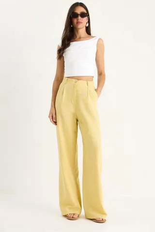 Hohe Taille Palazzo-Hose mit Falten