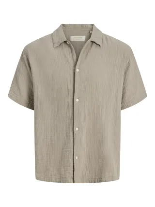 JACK&JONES - JORNANTUCKET DOUBLE CLOTH SHIRT SS EA26 Vintage Khaki - Gr. - XL