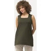 Ulla Popken Longshirt Longtop Classic Fit Carré-Ausschnitt ärmellos