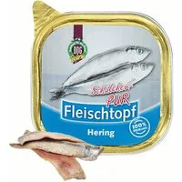 Schecker Nassfutter - Fleischtopf Schälchen PUR Hering 200g Hering, Nassfutter für: Hunde, Hering PUR