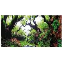 HOBBY Aquarienrückwand Fotorückwand für Aquarien Green Dream / Wooden Sky - 100 x 50 cm