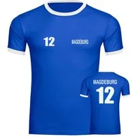 multifanshop T-Shirt Kontrast Magdeburg - Trikot Nummer 12 - Männer