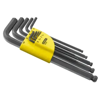 STANLEY Stiftschlüssel-Set im Halter, Kugelkopf-Ausführung, metrisch 9-tlg. - 1-13-976