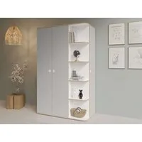 OTTO home Kleiderschrank ELLEETE geräumiger Schrank mit Regalfächern und Kleiderstangen Garderobe mit 3 Drehtüren und 5 offene Fächer