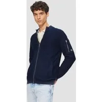 s.Oliver Cardigan Strickjacke Strickjacke mit Flammgarnstruktur und Stehkragen