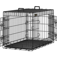 FEANDREA Tiertransportbox Hundekäfig, klappbar, mit 2 Türen, ausziehbare Schale, L/XL/XXL/XXXL