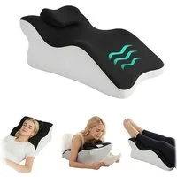 MOPUEA Lendenkissen Ergonomische Stützkissen Memory Foam Rücken Nacken Beinkissen für Bett, Multifunktionales Ergonomie Stützkissen Für Alltag Und Schlaf, Memory Foam Kissen Mit Waschbarem Bezug Und Reißverschluss, Atmungsaktiv Druckentlastend Vielse