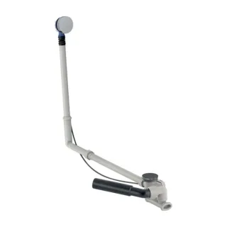 Geberit d52 Badewannenablauf 150525216 mit Drehbetätigung, mit Fertigbauset, Länge 73cm, hochglanz-verchromt