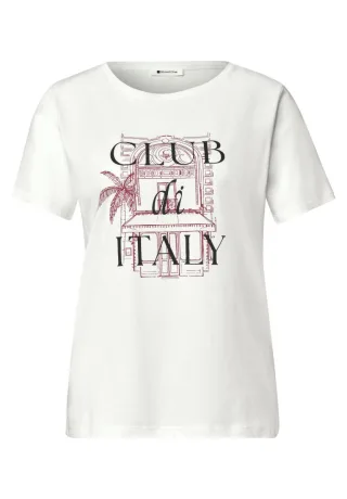 Street One - T-Shirt mit Print weiß - Gr. - 38