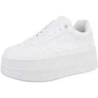 Ital-Design Damen Low-Top Freizeit Sneaker (88828677) Keilabsatz/Wedge Sneakers Low in Weiß