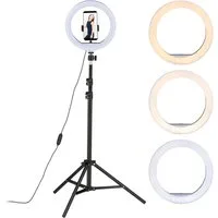 relaxdays Ringlicht LED Ringlicht mit Stativ