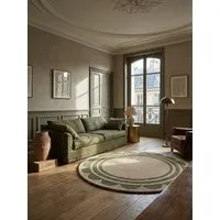 KADIMA DESIGN Wollteppich WENSUM Wohnzimmerteppich Naturfaser weich edel 120x120 Grün-Beige, Rund, Höhe: 11 mm, 100% Wolle, 7 mm Kurzflor, fußbodenheizungsgeeignet, hochwertig
