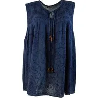 Guru-Shop Longbluse Blusentop Boho chic, Hippie Bluse - blau alternative Bekleidung