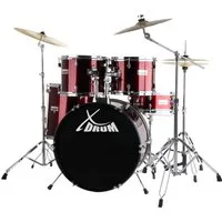 XDrum Schlagzeug Semi 22" Standard,Komplettes Drumset, inkl. Hocker, Drumsticks, Galgenständer & Crash Becken, Kesselgrößen: 22", 12", 13", 16", 14" Snare