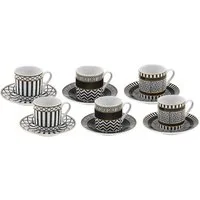 Karaca Kaffeeservice Karaca Helenistik für 6 Personen Kaffeetasse, 80 ml, Porzellan