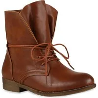 VAN HILL 71380 Schnürstiefelette Damen Stiefeletten Schnürstiefeletten Leder-Optik Boots Basic