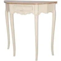 Livin Hill Konsolentisch Rimini, Paulownia-Holz, creme Lackierung, muschelförmige Metallgriffe