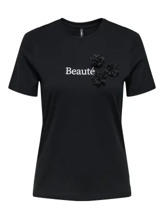 ONLY - ONLBLOSSOM LIFE S/S TOP BOX JRS black - Gr. - M