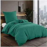 wometo Bettwäsche Stone Washed 135x200 Renforcé, Baumwolle, 2 teilig, OEKO-TEX®, 100% Baumwolle, Bettwäsche im Knitterlook mit Stehsaum