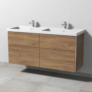 Sanipa 3way Waschtischunterbau zu Villeroy & Boch Subway 3.0 Waschtisch mit 4 Auszügen, Eiche-Kansas BR85159