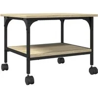 vidaXL Druckertisch Druckerständer 2 Ablagen Sonoma-Eiche 50x40x38 cm