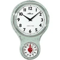 Atlanta Wanduhr 6124/6 (Küchen Nostalgie Hellgrün)