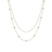 Hey Happiness Edelstahlkette Layer Collier Kugeln, wasserfest, Elegante Zweireihige Damen Halskette, 18K vergoldet