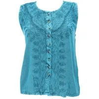 Guru-Shop T-Shirt Besticktes indisches Hippie Top, Boho-chic.. Festival, Ethno Style, alternative Bekleidung