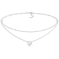 Elli Choker Choker Layer Opal Kugelkette 925 Silber