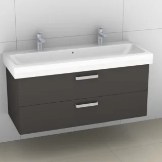 Artiqua 413 Waschtischunterschrank für iCon 124020 Stahlgrau, 413-WU2L-K04-7142-88 413-WU2L-K04-7142-88