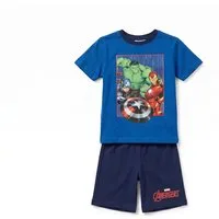 MARVEL Schlafanzug Marvel Avengers Jungen Schlafanzug Pyjama Shirt Shorts (1 tlg) Gr. 98 bis 128 - 100% Baumwolle