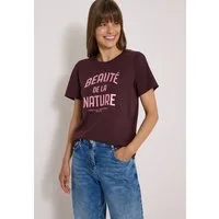 CECIL T-Shirt Sommershirt mit Rundhals und Wording