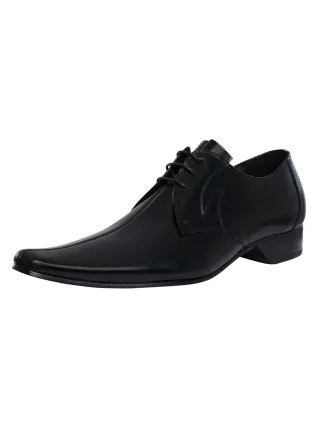 Jeffery West Derby Polierte Lederschuhe, Schwarz
