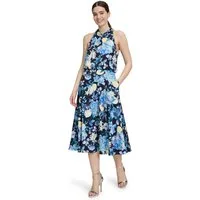 Vera Mont Cocktailkleid Damen mit Stehkragen Druck