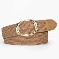 Zaewry Flechtgürtel Rattan-Flechtgürtel für Damen, breiter Taillengürtel für Kleider gewebter Boho-Gürtel für den Strandurlaub
