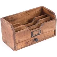 DESIGN DELIGHTS Aufbewahrungsbox BRIEFABLAGE "JUNA", Altholz massiv Holz, 25 cm, Holz Briefsammler