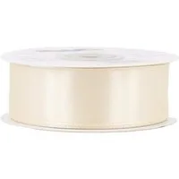 Creativery Satinband, Satinband 25mm x 25m Rolle Champagner