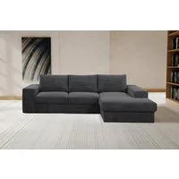 WERK2 Ecksofa Rozzana 280 x 190 cm modern und bequem, Cord, L-Form, XXL