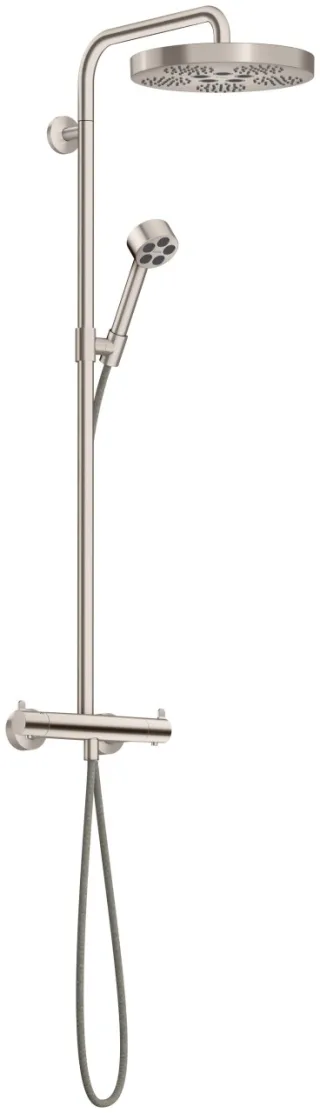 Hansgrohe Showerpipe AXOR One mit Thermostat, Kopfb. 280 1jet EcoSmart edelstahl optik, 48795800 48795800