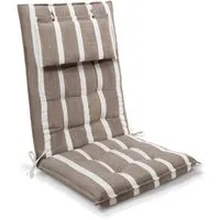 Beautissu Hochlehnerauflage Premium Hochlehner Auflage Kopfpolster Sun Sun-HL, 120x50cm, Weiß, Mit Kopfpolster, rutschfest & robust – Befestigungsbänder, UV 5