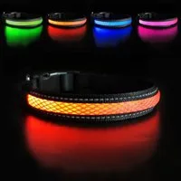 Illes-Laedchen Hunde-Halsband LED Hundehalsband USB wiederaufladbar – wasserdichtes Leuchthalsband, für Hunde mit 3 Leuchtmodi, reflektierend & langlebig