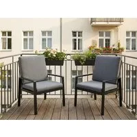 MeXo Gartenstuhl Outdoor Stühle Wetterfest (Balkonstuhl, 2 St), Gartensessel Aluminium, inkl. Sitz und Rückenkissen