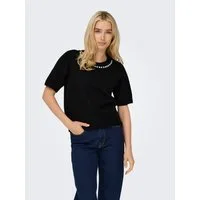 ONLY Kurzarmpullover ONLABBY LIFE SS BLING TOP O-NECK KNT