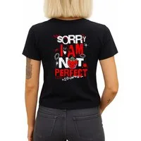 Banco T-Shirt Damen – "Sorry I Am Not Perfect" Aufdruck Urban Style – Sommer hochwertiger Print