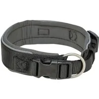 TRIXIE Hunde-Halsband Premium Halsband, extra breit - schwarz/grafit - 27–35 cm/25 mm, Gurtband