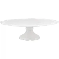 Chic Antique Kuchenplatte Tortenplatte Kuchenplatte weiß mit Fuß Shabby Chic Antique 63138 11, Porzellan, (1-tlg)