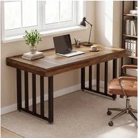 Tribesigns Schreibtisch 140 cm Computertisch, moderner schlichter Schreibtisch für Homeoffice (140 x 75 x 75 cm), mit Metallgestell, ideal zum Schreiben und Arbeiten